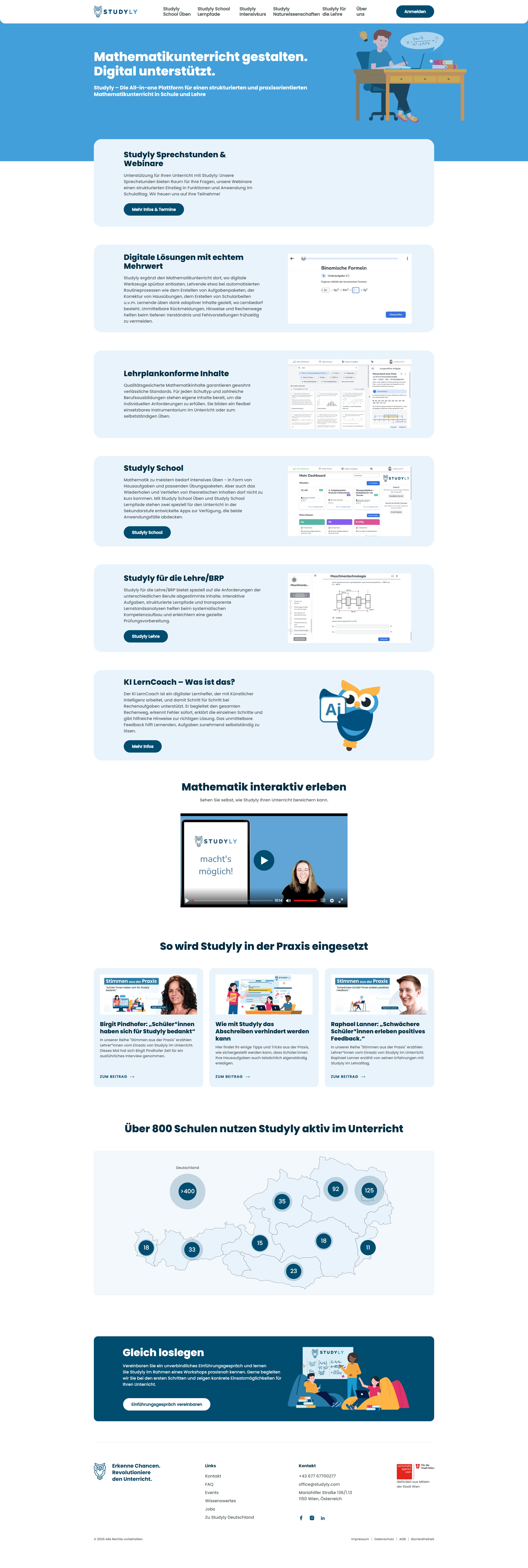 studyly.com/at / studyly landing page